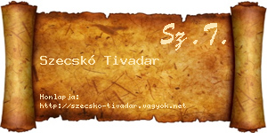 Szecskó Tivadar névjegykártya