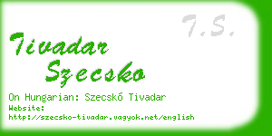 tivadar szecsko business card