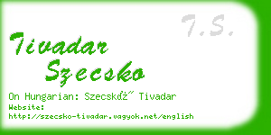 tivadar szecsko business card